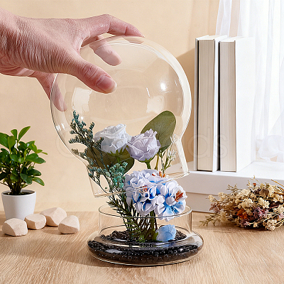 Round Glass Dome Cover GLAA-WH0049-013C-1