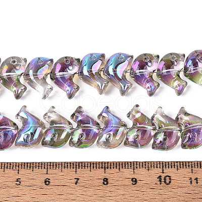 Electroplate Transparent Glass Beads Strands EGLA-N017-06-A02-1
