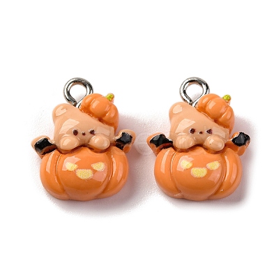 Halloween Theme Opaque Resin Pendants RESI-D075-02E-1