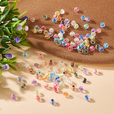 2Bags 200Pcs Transparent Glass Beads GLAA-TA0003-44I-1
