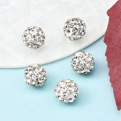 Grade A Round Crystal Pave Disco Ball Beads X-RB-H258-8MM-001-1