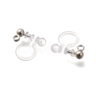 201 Stainless Steel Clip-on Earring Settings STAS-F311-14P-1