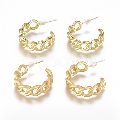 Brass Stud Earrings EJEW-F244-03-1