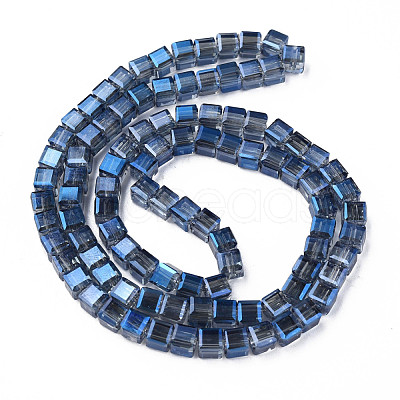 Electroplate Transparent Glass Beads Strands EGLA-N002-28-F06-1
