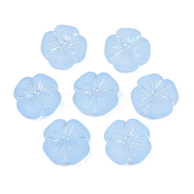 Frosted Transparent Acrylic Beads OACR-P029-19B-01-1