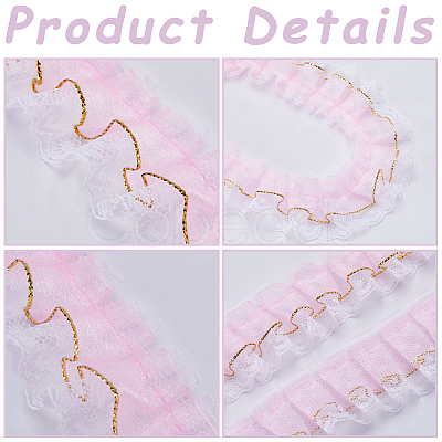 10M Polyester Polka Dot Lace Ribbons OCOR-GF0003-35B-1