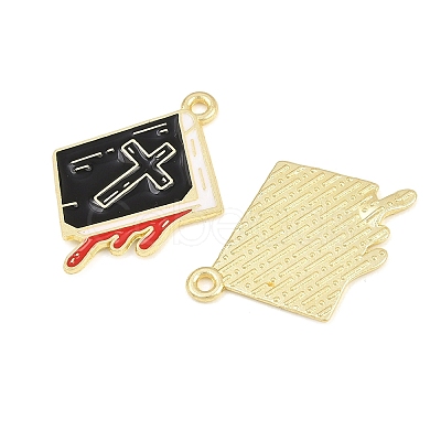 Alloy with Black Enamel Pendants AL-CBA2919-02G-12-1