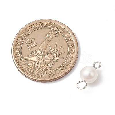 Natural Cultured Freshwater Pearl Two Sides Polished Connector Charms PALLOY-JF04041-02-1