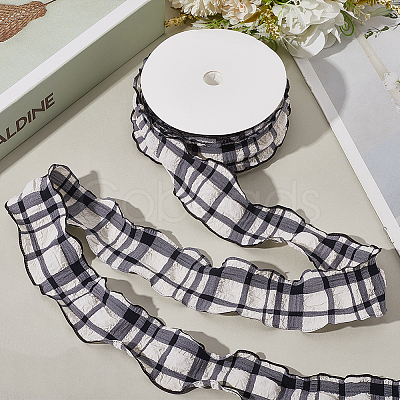 1 Roll Polyester Ruffled Ribbon SRIB-CY0001-14G-1
