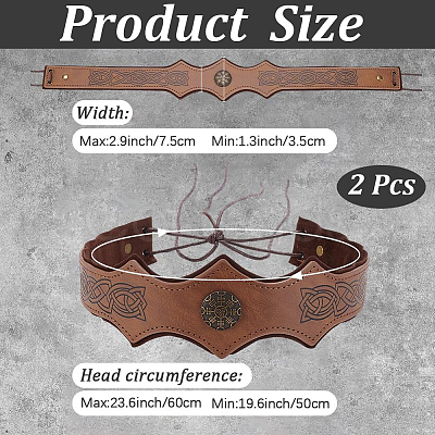 PU Leather & Alloy Headbands Hair Accessories for Women Girls OHAR-CL0001-03-1
