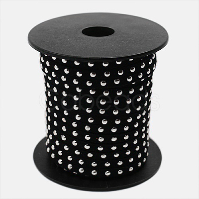 Silver Aluminum Studded Faux Suede Cord LW-D004-01-S-1
