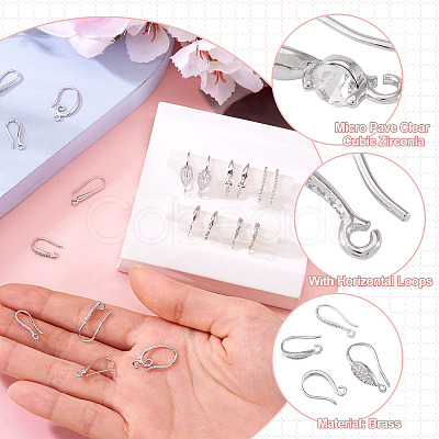 20Pcs 10 Styles Brass Earring Hooks KK-TA0002-29-1