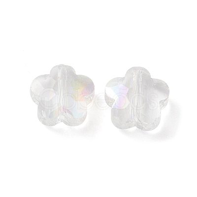 Transparent Electroplate Glass Beads GLAA-D016-17G-1