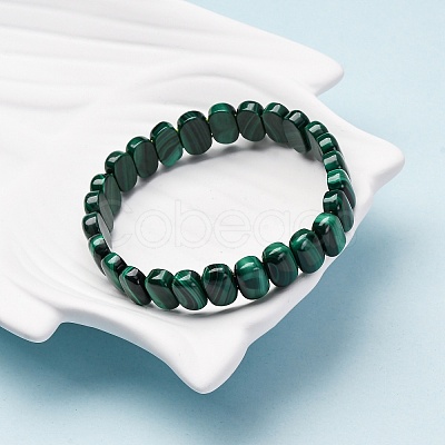 Natural Malachite Stretch Bracelets BJEW-F327-04-1