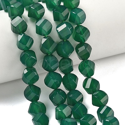 Natural Green Onyx Agate Beads Strands G-C267-B13-1