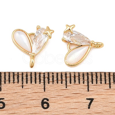 Brass Pave Clear Cubic Zirconia Connector Charms SH-CBA16A6-02G-1