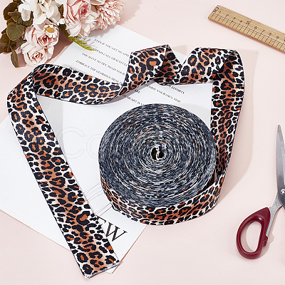 Polyester Leopard Printed Ribbons DIY-WH0632-86-1