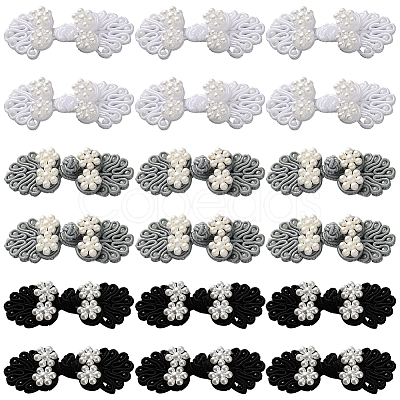30Pcs 3 Colors Handmade Chinese Frogs Knots Buttons Sets AJEW-CY0001-48-1