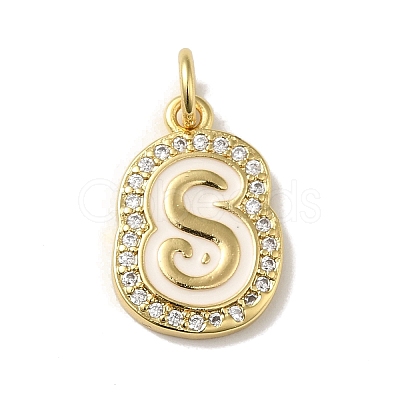 Brass Micro Pave Cubic Zirconia Pendants KK-K354-02G-S-1