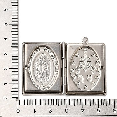 Tarnish Resistant 304 Stainless Steel Locket Pendants STAS-Q300-01B-P-1