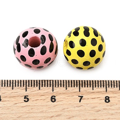 Printed Schima Wood Beads WOOD-L022-04B-02-1