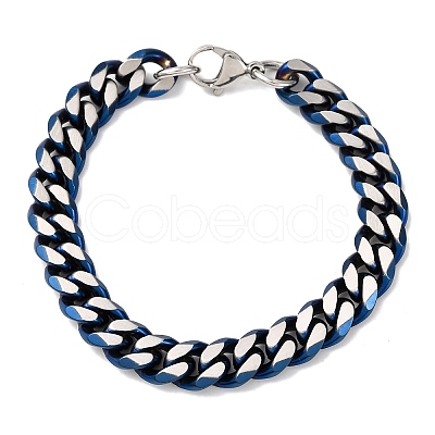 304 Stainless Steel Cuban Link Chain Bracelets for Men Women BJEW-C124-04A-01-1
