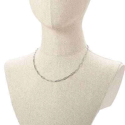 Non-Tarnish 304 Stainless Steel Paperclip Chains Necklace NJEW-JN03593-02-1