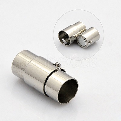 Tarnish Resistant Column 304 Stainless Steel Locking Tube Magnetic Clasps STAS-N014-25-8mm-1