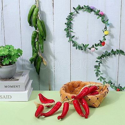 2Pcs 2 Colors Foam Simulated Chili Hanging Decorations AJEW-GF0009-60-1