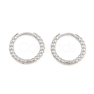 Brass Huggie Hoop Earrings KK-CBA8324-18B-P-1
