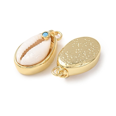 Natural Cowrie Shell Pendants KK-C143-40B-G-1