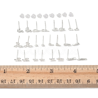 2 Pairs Alloy Stud Earrings for Women EJEW-FS0001-27F-1