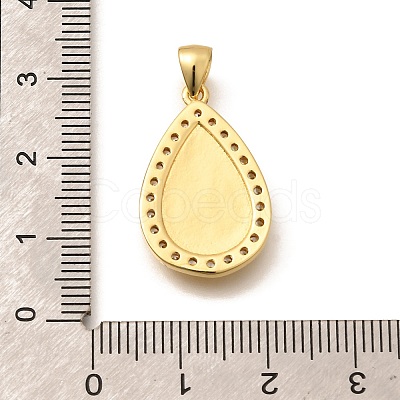 Religion Themed Rack Plating Brass Micro Pave Cubic Zirconia Pendants KK-L226-007G-21-1