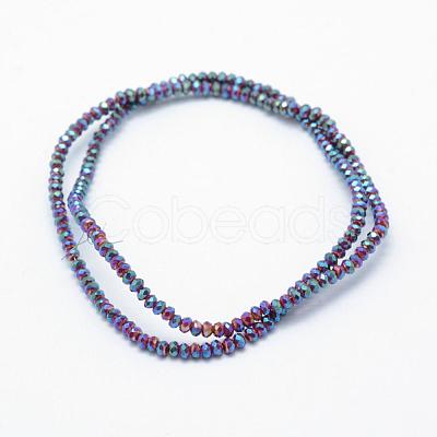 Electroplate Opaque Glass Beads Strands EGLA-J144-FP-B01-1