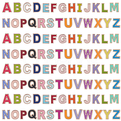 4 Bags Alloy Enamel Alphabet Beads ENAM-SC0007-70-1