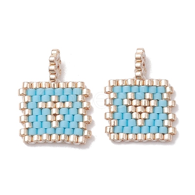 2Pcs Handmade MIYUKI Round Rocailles Seed Loom Pattern PALLOY-MZ00186-05-1