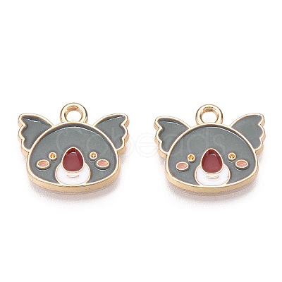Light Gold Plated Alloy Enamel Charms ENAM-T009-79A-RS-1