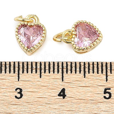 Real 18K Gold Plated Brass Inlaid Cubic Zirconia Charms ZIRC-L100-074G-08-1