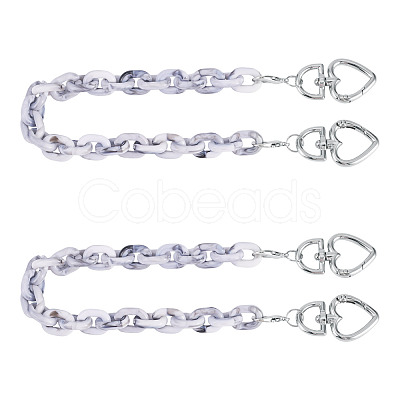 2Pcs Acrylic Link Bag Extender Chains HJEW-TAC0143-1