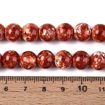 Baking Paint Glass Beads Strands DGLA-N016-10mm-06-1