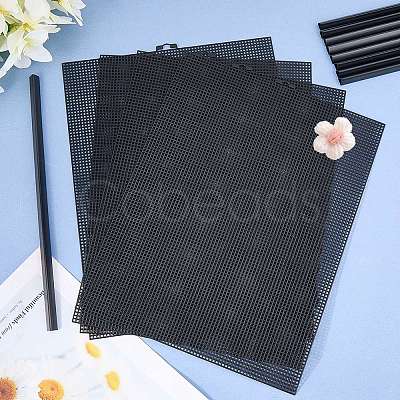 4 Sheets Rectangle Plastic Mesh Canvas Sheets DIY-CP0012-72B-1