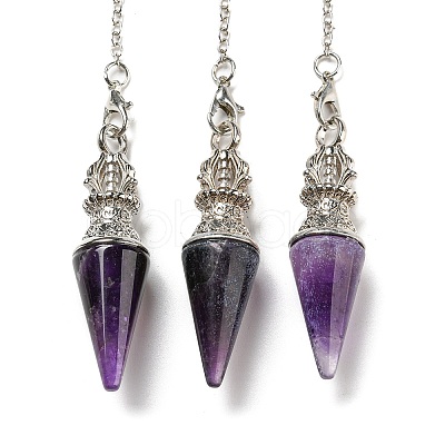 Gemstone Pointed Dowsing Pendulums AJEW-P113-01P-1
