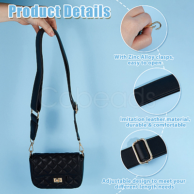 Adjustable Imitation Leather Bag Straps with Zinc Alloy Clasps FIND-WH0126-837A-1