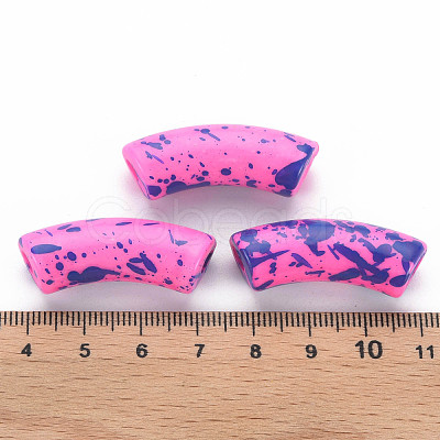 Opaque Spray Painted Acrylic Beads MACR-S372-001F-B06-1