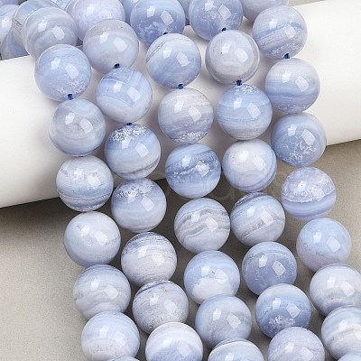 Natural Blue Lace Agate Beads Strands G-D106-A01-14mm-A-1