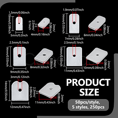 250Pcs 5 Styles Silicone Boning End Caps Cover SIL-NB0001-58B-1