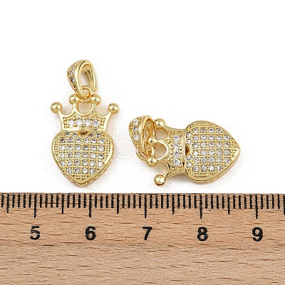 Brass Micro Pave Clear Cubic Zirconia Pendants ZIRC-I367-13G-02-1