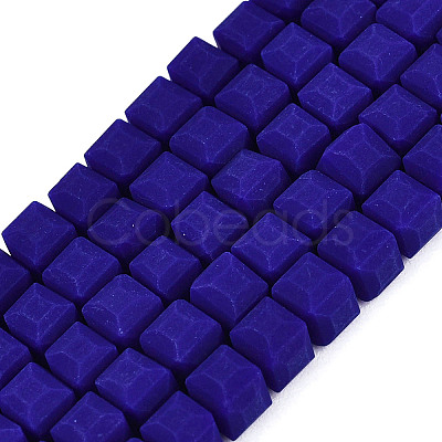 Opaque Frosted Glass Beads Strands GLAA-N072-01A-B10-1