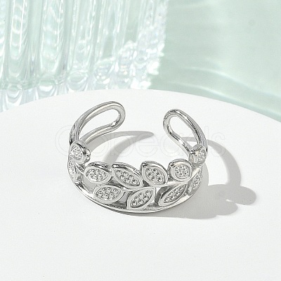 304 Stainless Steel Cuff Open Rings for Women RJEW-L341-02C-P-1