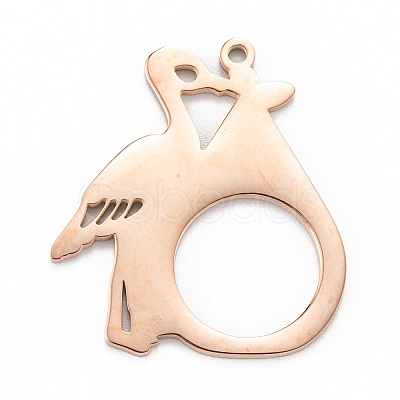 Ion Plating(IP) 304 Stainless Steel Pendants LS-STAS-P280-18RG-1